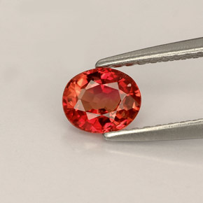 0.64克拉天然橙色蓝宝石，椭圆形切割，5.6×4.7毫米，VVS-VS