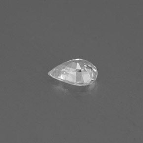 0.40克拉天然白色蓝宝石，梨形，5.4×4毫米，VS