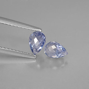天然蓝宝石，水滴珠形切工，5.5×3.9毫米，VS