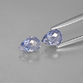 天然蓝宝石，水滴珠形切工，5.5×3.9毫米，VS