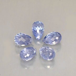 天然蓝宝石，水滴珠形切工，5.4×3.7毫米，VS