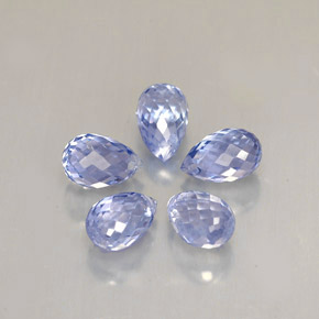 天然蓝宝石，水滴珠形切工，5.4×3.7毫米，VS