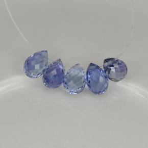 天然蓝宝石，水滴珠形切工，4.9×3.2毫米，VVS-VS