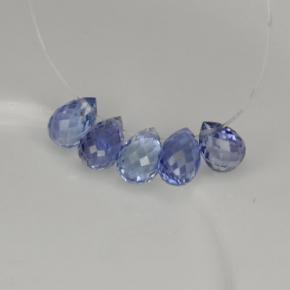 天然蓝宝石，水滴珠形切工，4.9×3.2毫米，VVS-VS