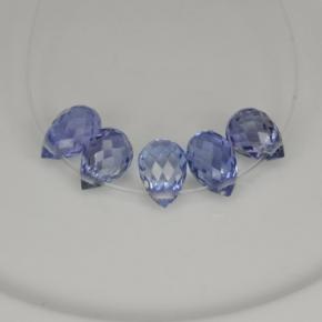 天然蓝宝石，水滴珠形切工，4.9×3.2毫米，VVS-VS