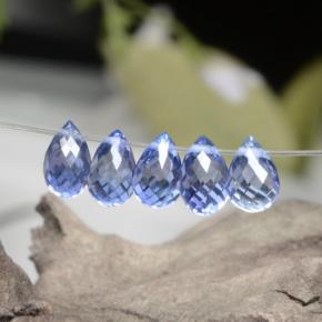 2.48天然蓝宝石，水滴珠形切工，5.1×3.4毫米，VVS-VS