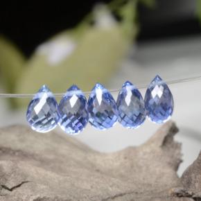 2.48天然蓝宝石，水滴珠形切工，5.1×3.4毫米，VVS-VS