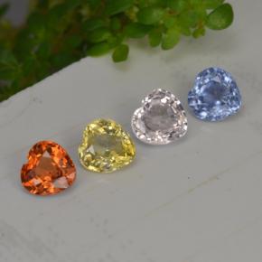 1.12天然多色蓝宝石，心形，3.9×3.8毫米，VS