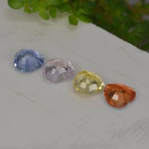 1.12天然多色蓝宝石，心形，3.9×3.8毫米，VS