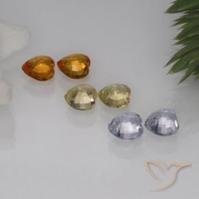 1.60天然多色蓝宝石，心形，3.8×3.8毫米，VVS-VS