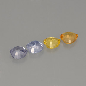 天然多色蓝宝石，心形，3.9×3.9毫米，VVS-VS