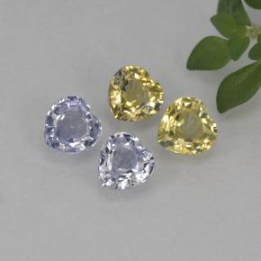 1.20天然多色蓝宝石，心形，4.1×4毫米，VVS-VS