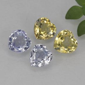 1.20天然多色蓝宝石，心形，4.1×4毫米，VVS-VS