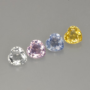 1.42天然多色蓝宝石，心形，4.1×4.1毫米，VVS-VS