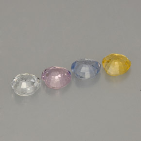 1.42天然多色蓝宝石，心形，4.1×4.1毫米，VVS-VS