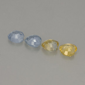 天然多色蓝宝石，心形，3.9×3.9毫米，VVS-VS