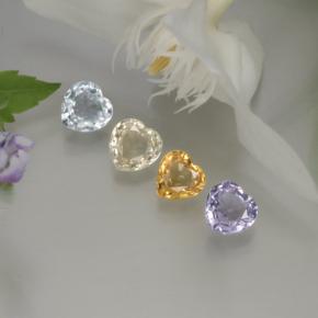 1.37天然多色蓝宝石，心形，4.3×4.3毫米，VVS-VS