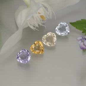 1.37天然多色蓝宝石，心形，4.3×4.3毫米，VVS-VS