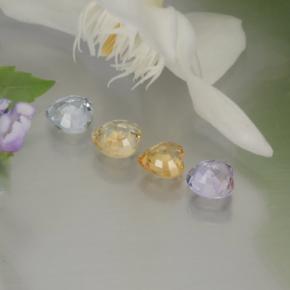 1.37天然多色蓝宝石，心形，4.3×4.3毫米，VVS-VS