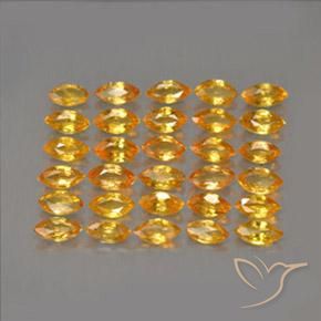 3.36ctw 天然 深橙金 蓝宝石, 榄尖形, VVS-VS