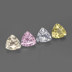 3.01天然多色蓝宝石，三角形，5.5×5.5毫米，VVS-VS