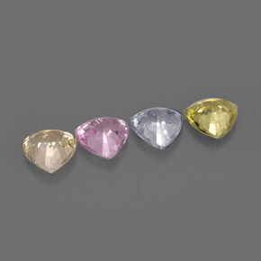 3.01天然多色蓝宝石，三角形，5.5×5.5毫米，VVS-VS