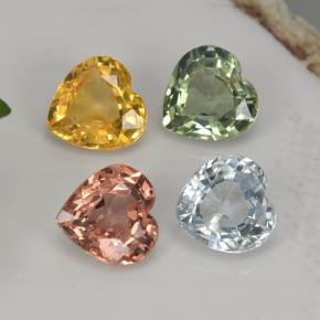 1.26天然多色蓝宝石，心形，4.1×4.1毫米，VVS-VS