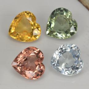 1.26天然多色蓝宝石，心形，4.1×4.1毫米，VVS-VS