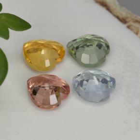 1.26天然多色蓝宝石，心形，4.1×4.1毫米，VVS-VS