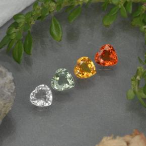 1.16天然多色蓝宝石，心形，4.1×4.1毫米，VVS-VS