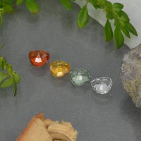 1.16天然多色蓝宝石，心形，4.1×4.1毫米，VVS-VS
