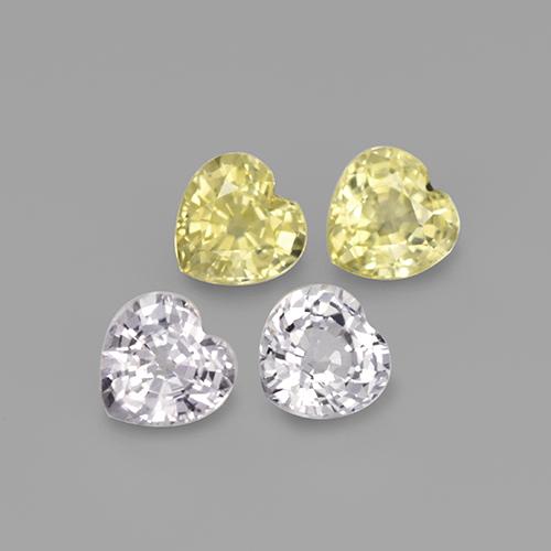 1.38天然多色蓝宝石，心形，4.1×4.1毫米，VVS-VS