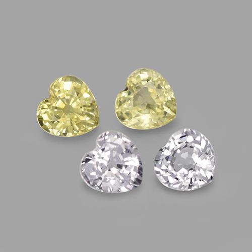 1.38天然多色蓝宝石，心形，4.1×4.1毫米，VVS-VS