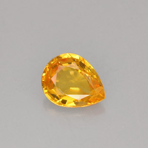 0.70克拉天然橙色蓝宝石，梨形，6.2×5毫米，VS