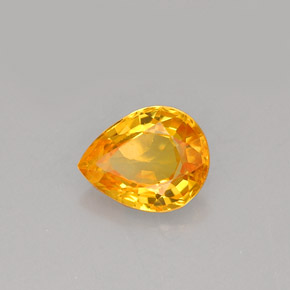 0.70克拉天然橙色蓝宝石，梨形，6.2×5毫米，VS