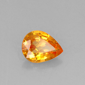 0.57克拉天然橙色蓝宝石，梨形，6×4.7毫米，VVS-VS