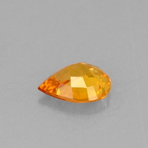0.57克拉天然橙色蓝宝石，梨形，6×4.7毫米，VVS-VS