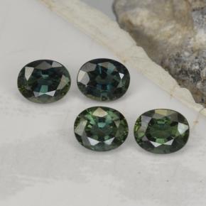 2.19天然绿色蓝宝石，椭圆形切割，5.1×4.2毫米，VVS-VS