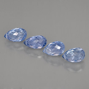 天然蓝宝石，水滴珠形切工，6.5×3.8毫米，VVS