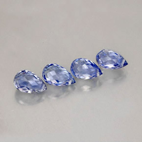 天然蓝宝石，水滴珠形切工，6.1×3.8毫米，VVS-VS