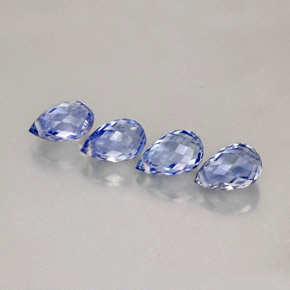 天然蓝宝石，水滴珠形切工，6.1×3.8毫米，VVS-VS