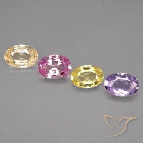 2.12天然多色蓝宝石，椭圆形切割，5.9×4.1毫米，VVS-VS