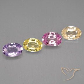 2.12天然多色蓝宝石，椭圆形切割，5.9×4.1毫米，VVS-VS