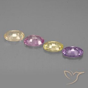 2.12天然多色蓝宝石，椭圆形切割，5.9×4.1毫米，VVS-VS