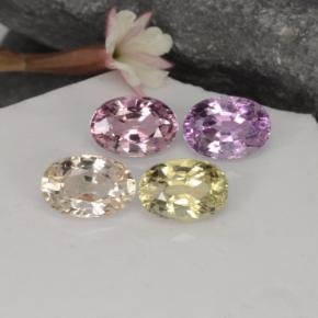 2.75天然多色蓝宝石，椭圆形切割，6×4.1毫米，VVS-VS