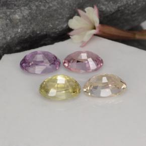 2.75天然多色蓝宝石，椭圆形切割，6×4.1毫米，VVS-VS