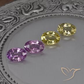 2.15天然多色蓝宝石，椭圆形切割，5.8×3.9毫米，VVS-VS