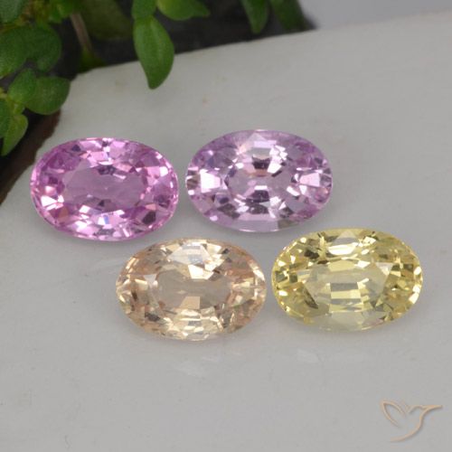 2.84天然多色蓝宝石，椭圆形切割，6.1×4.2毫米，VVS-VS