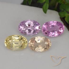 2.84天然多色蓝宝石，椭圆形切割，6.1×4.2毫米，VVS-VS