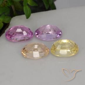 2.84天然多色蓝宝石，椭圆形切割，6.1×4.2毫米，VVS-VS